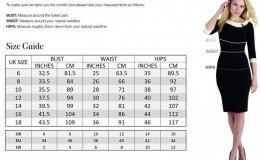 Women's clothing size tables