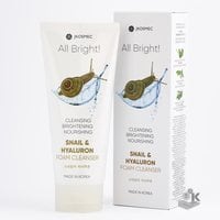 Jkosmec All Bright Basic Snail And Hyaluron Foam Cleanse пенка для умывания с муцином улитки 